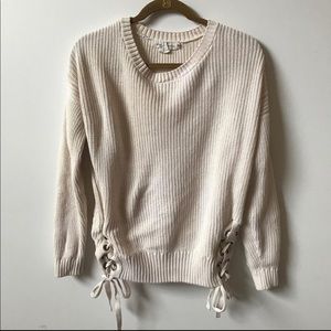 sweater with bow on side